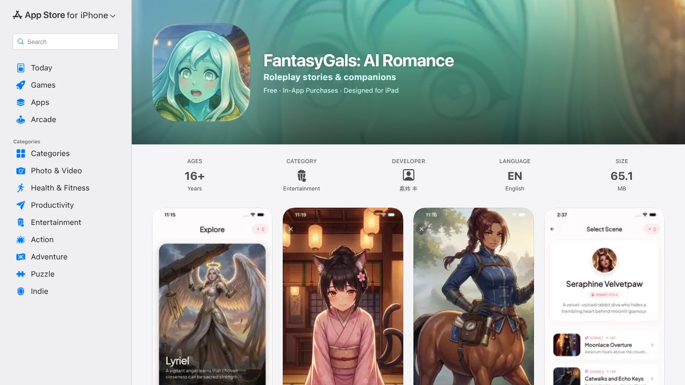 FantasyGals: AI Romance