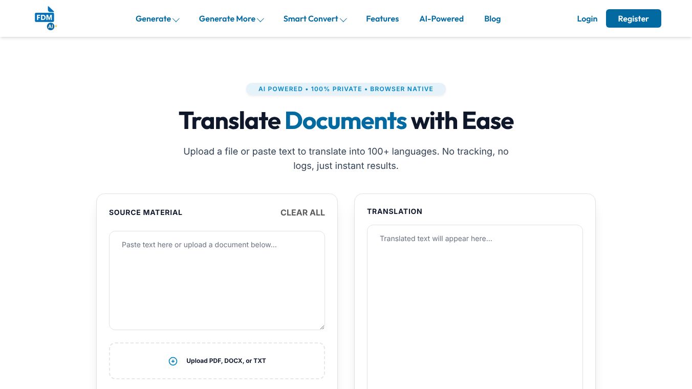FDM AI Document Translation