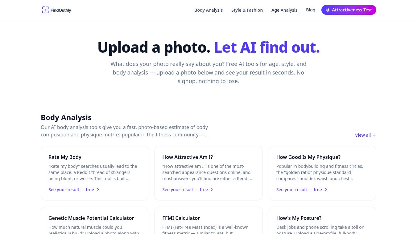 FindOutMy — Free AI Photo Analysis
