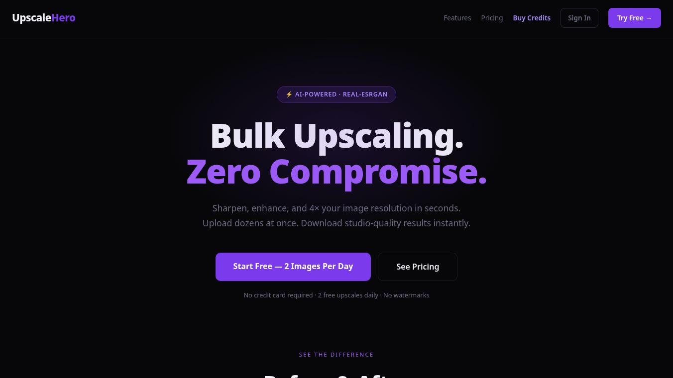First Ai Bulk Upscaling tool of its kind