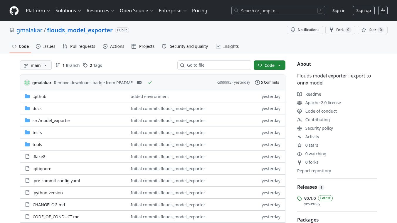 Flouds Model Exporter