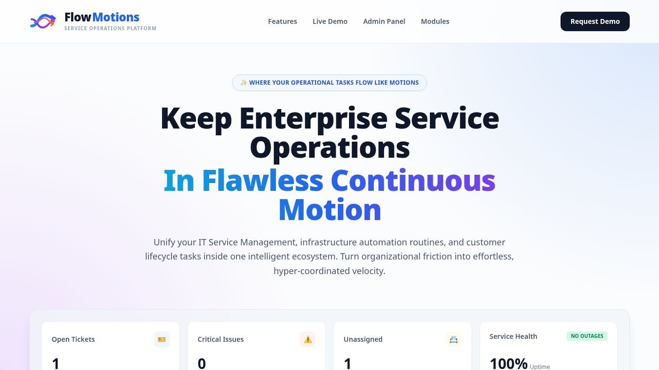 FlowMotions Service Desk Platform