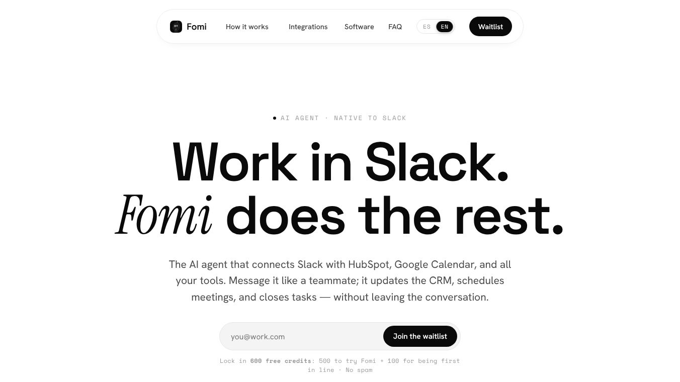 Fomi Agent AI - Slack