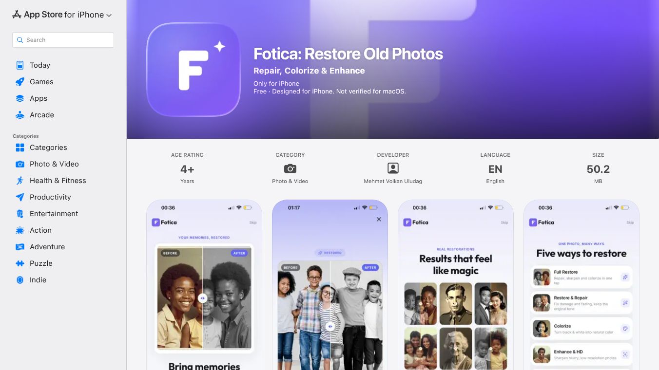 Fotica: Restore Old Photos