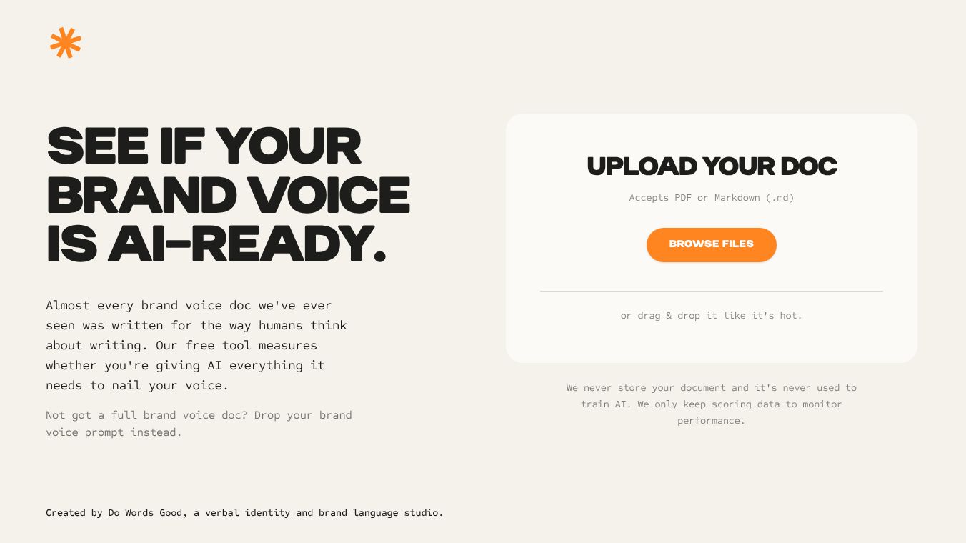 Free AI brand voice readiness tool