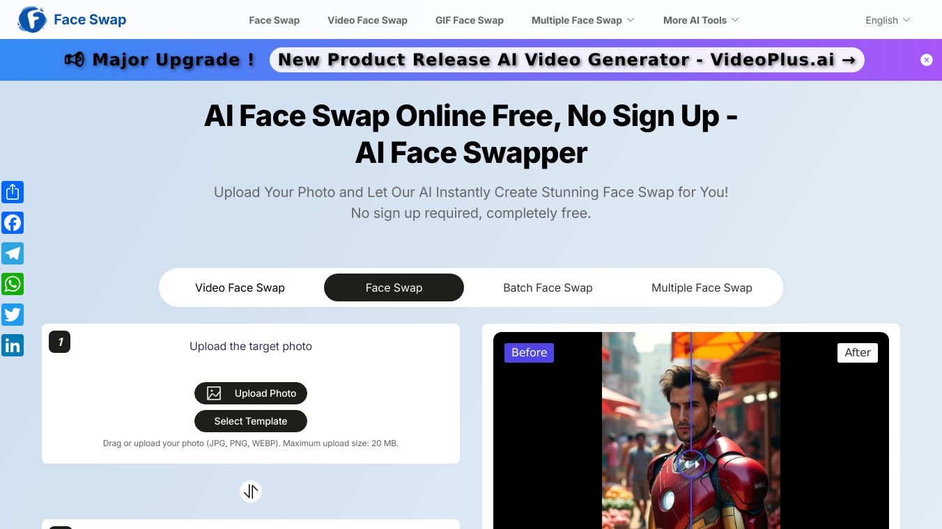 Free AI Face Swap(No sign up,no fee)