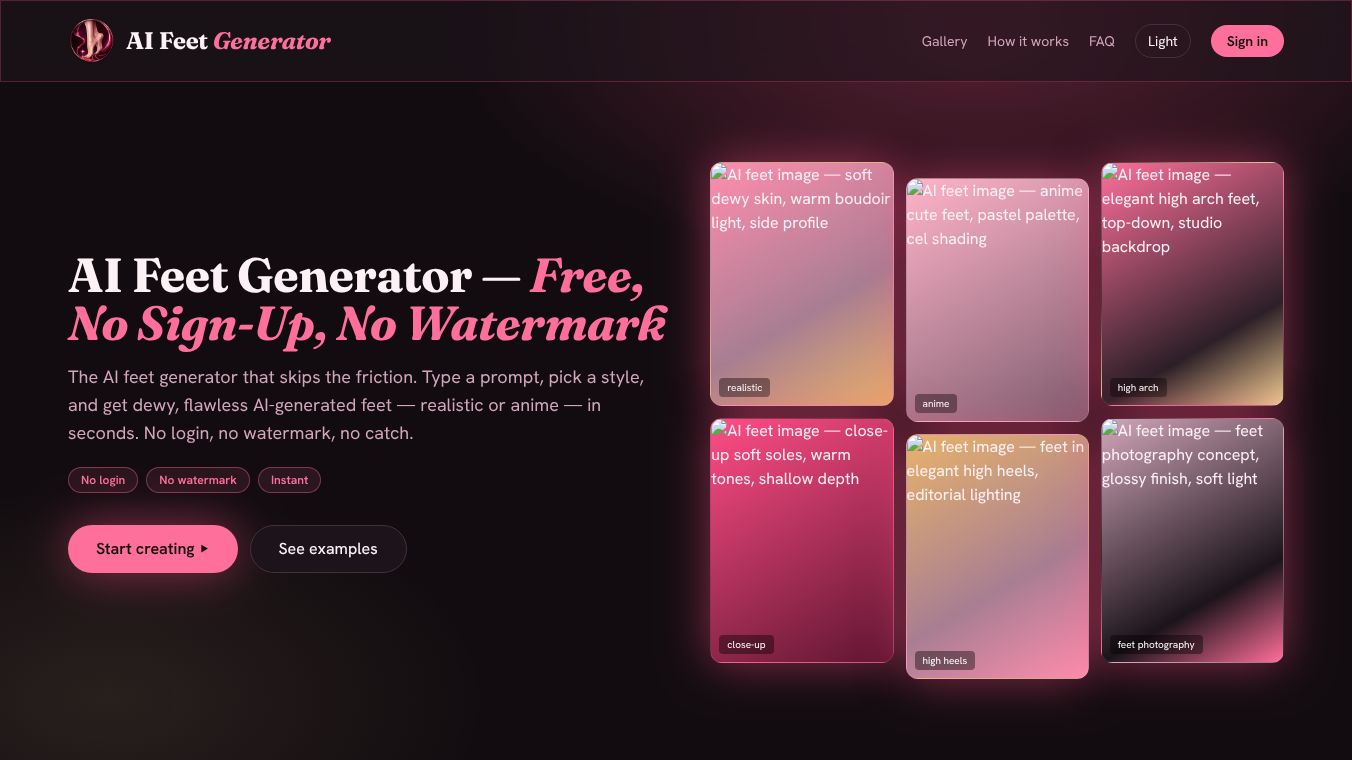 Free AI Feet Generator