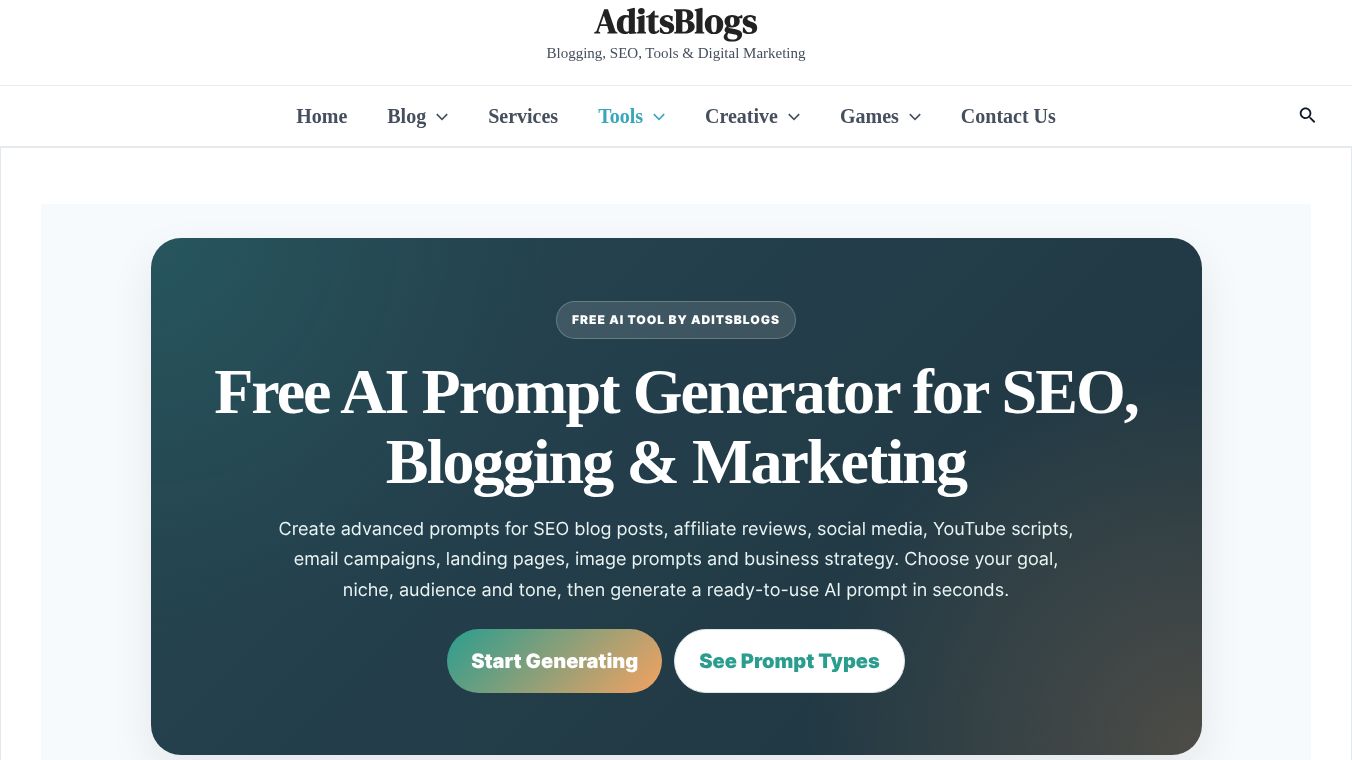 Free AI Prompt Generator