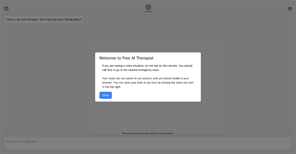 Free AI Therapist