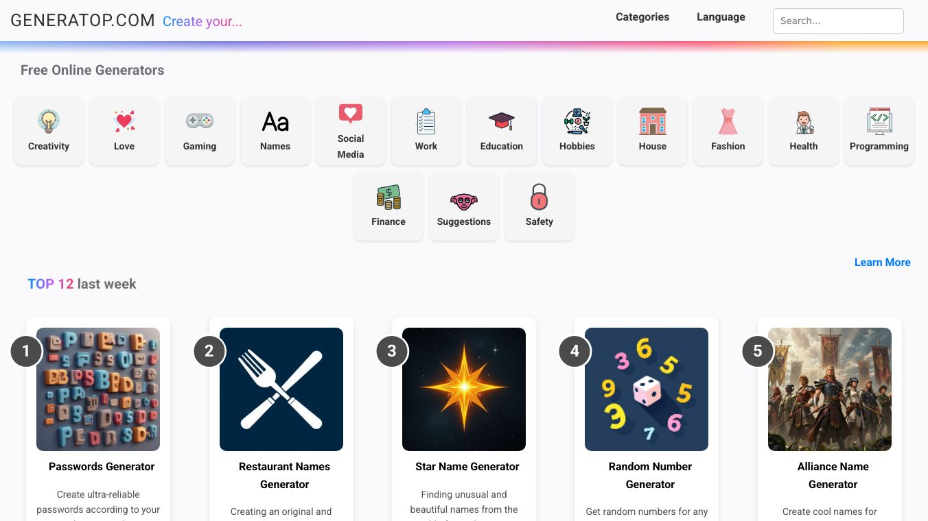 Free Online Generators