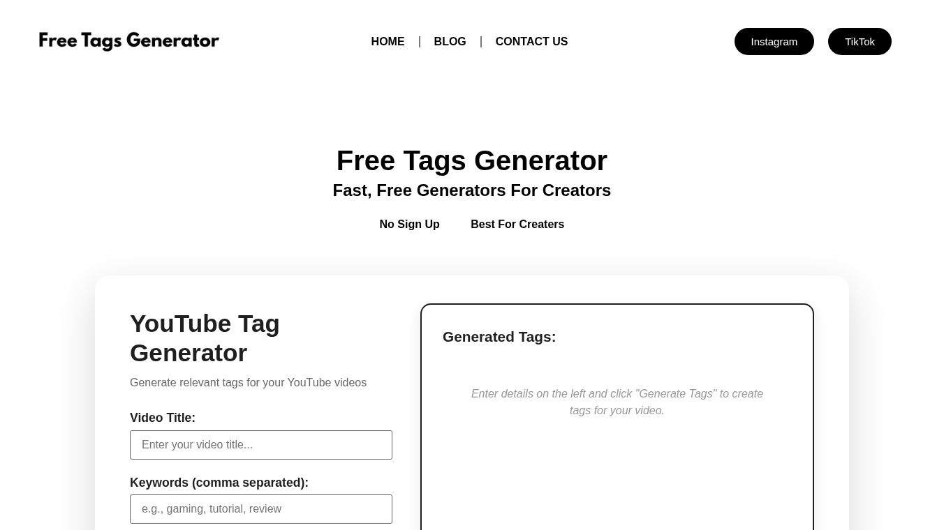 Free Tags Generator