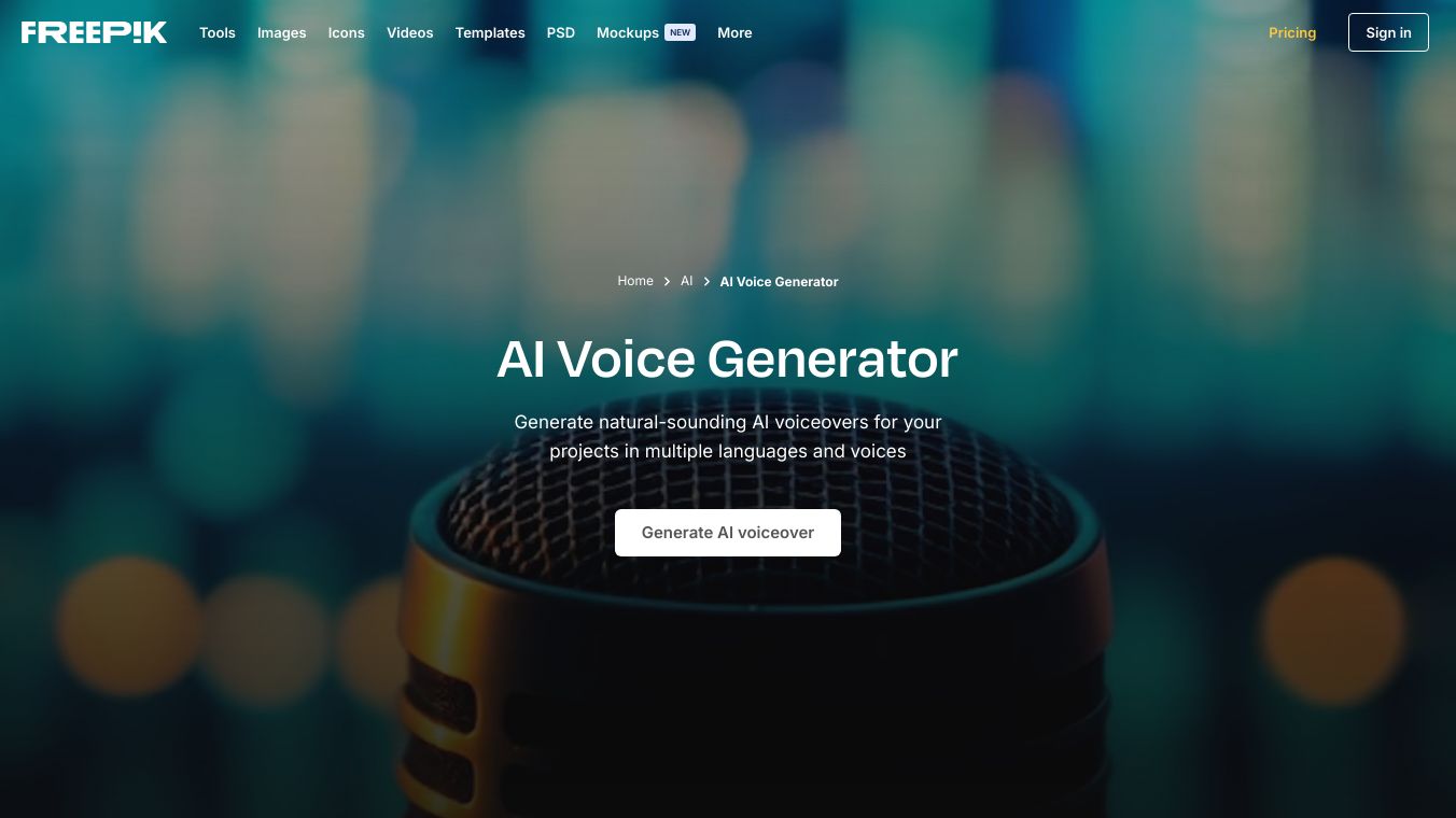 Freepik AI Voice Generator