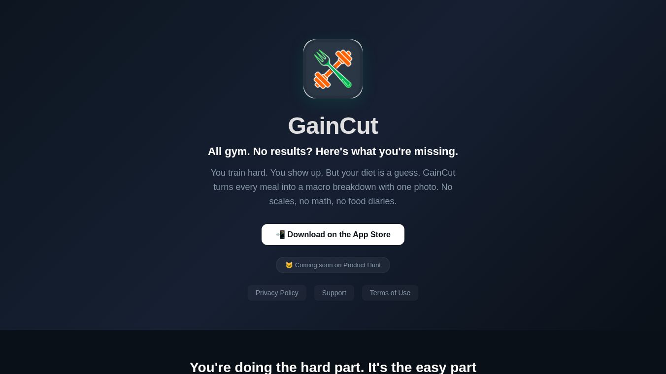 GainCut — AI macros for lifters