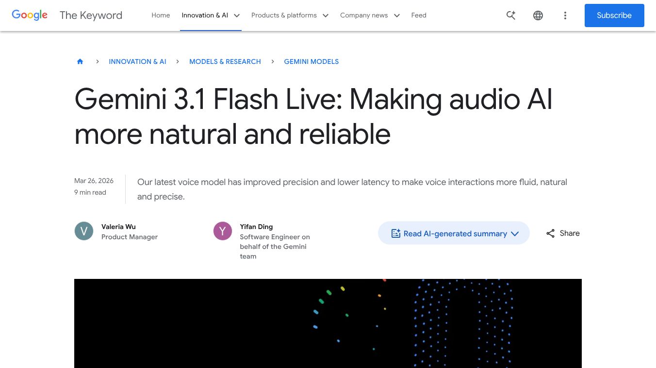 Gemini 3.1 Flash Live