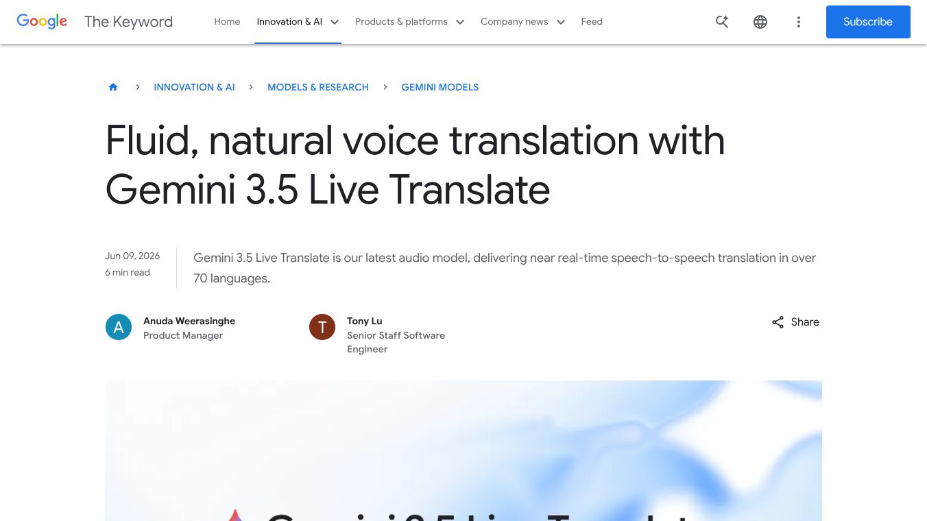 Gemini 3.5 Live Translate