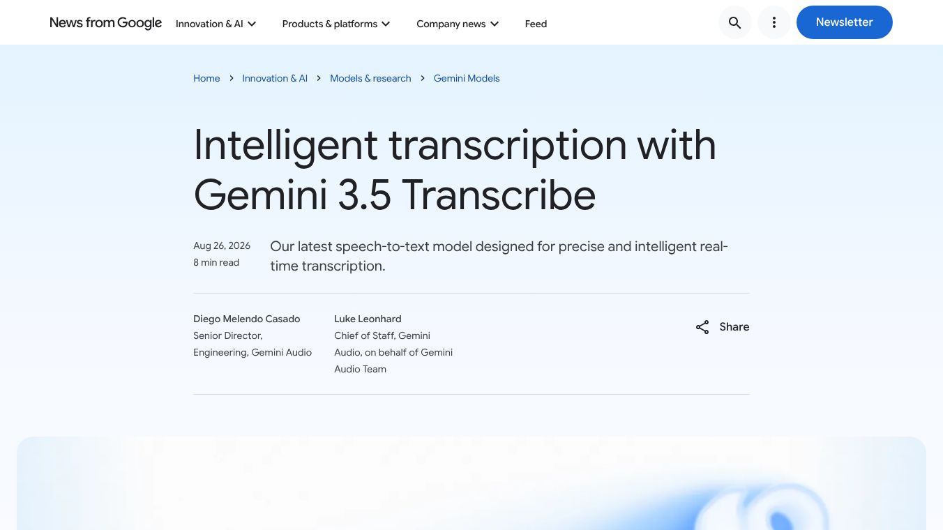 Gemini 3.5 Transcribe