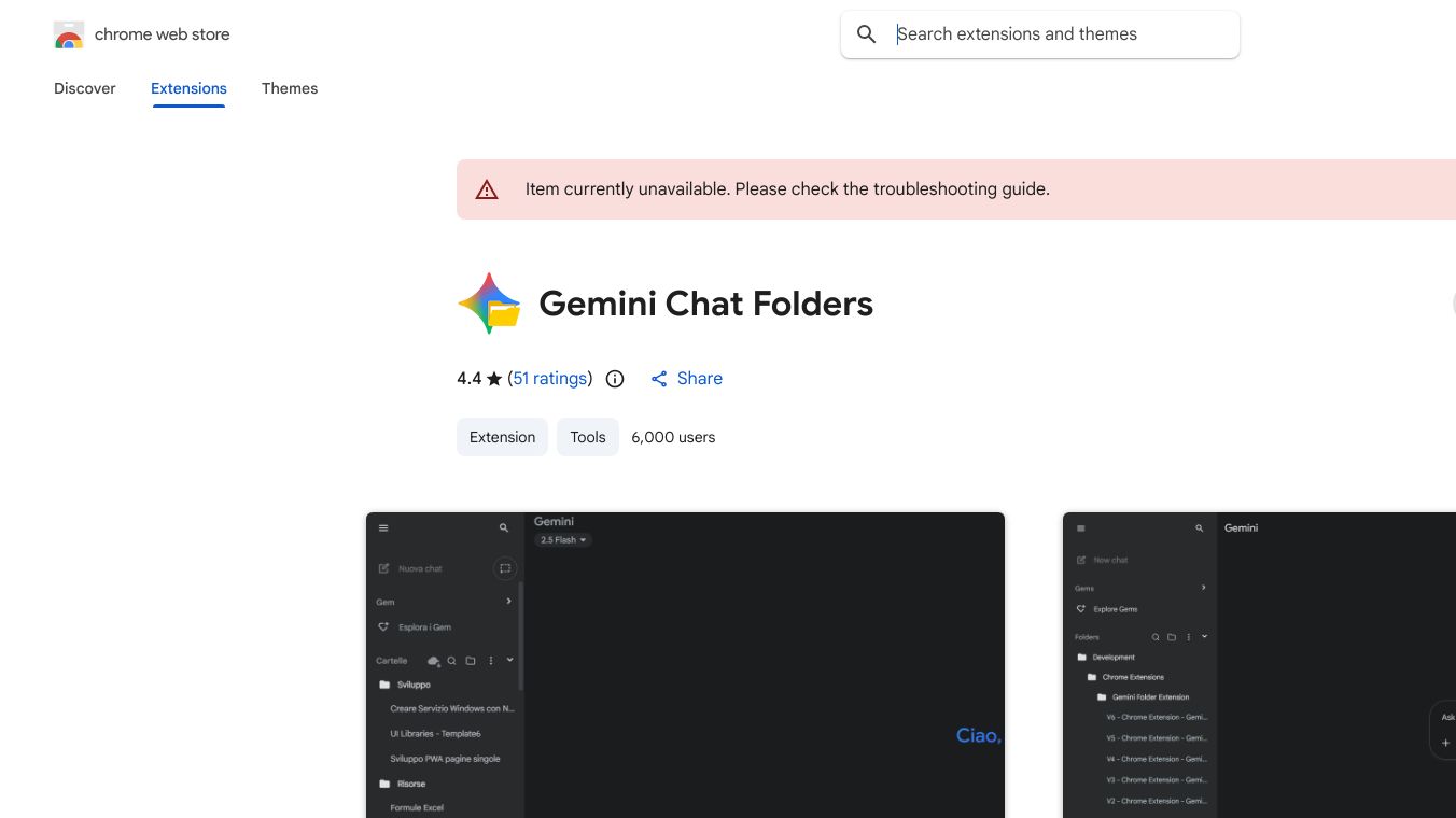 Gemini Chat Folders