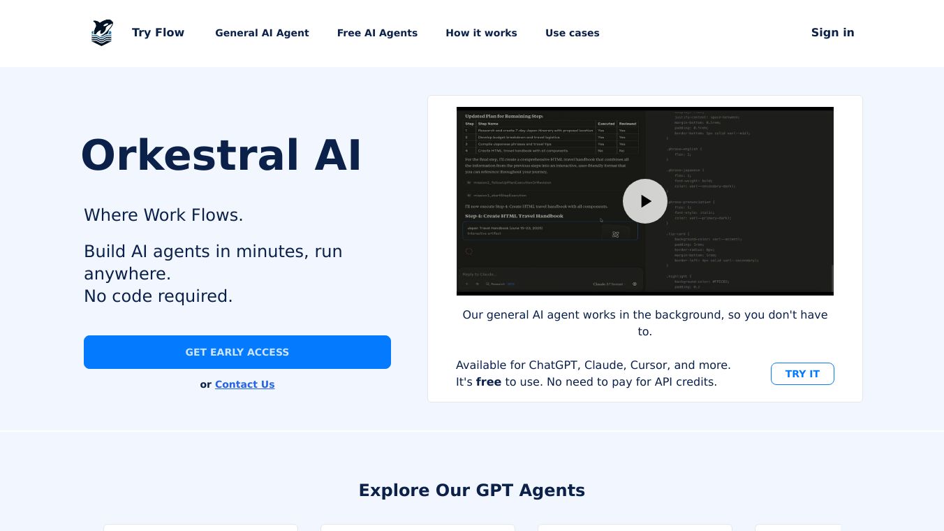 General AI Agent by Orkestral AI