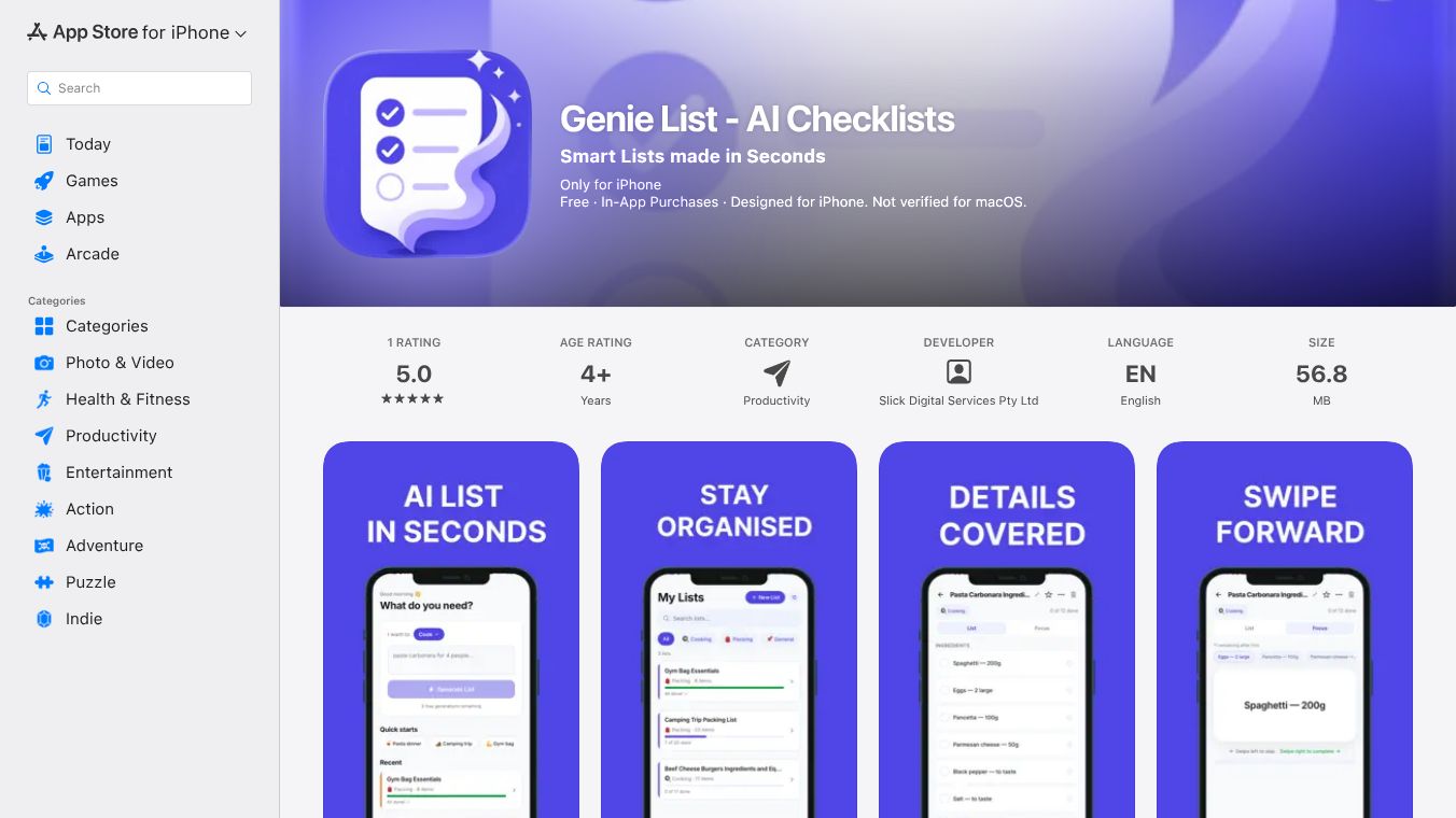Genie List - AI checklists