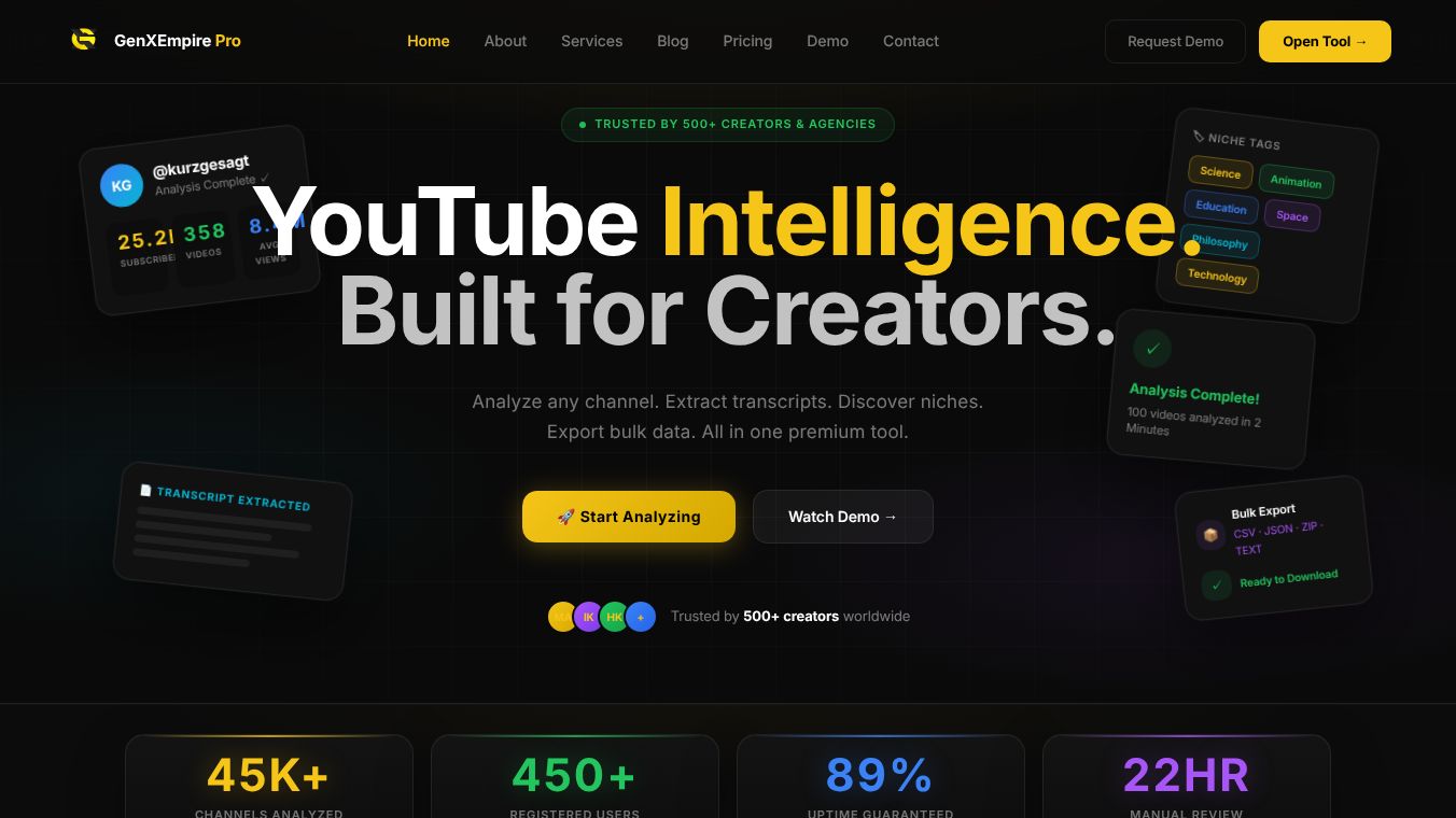 GenXEmpire YouTube Analyzer Pro
