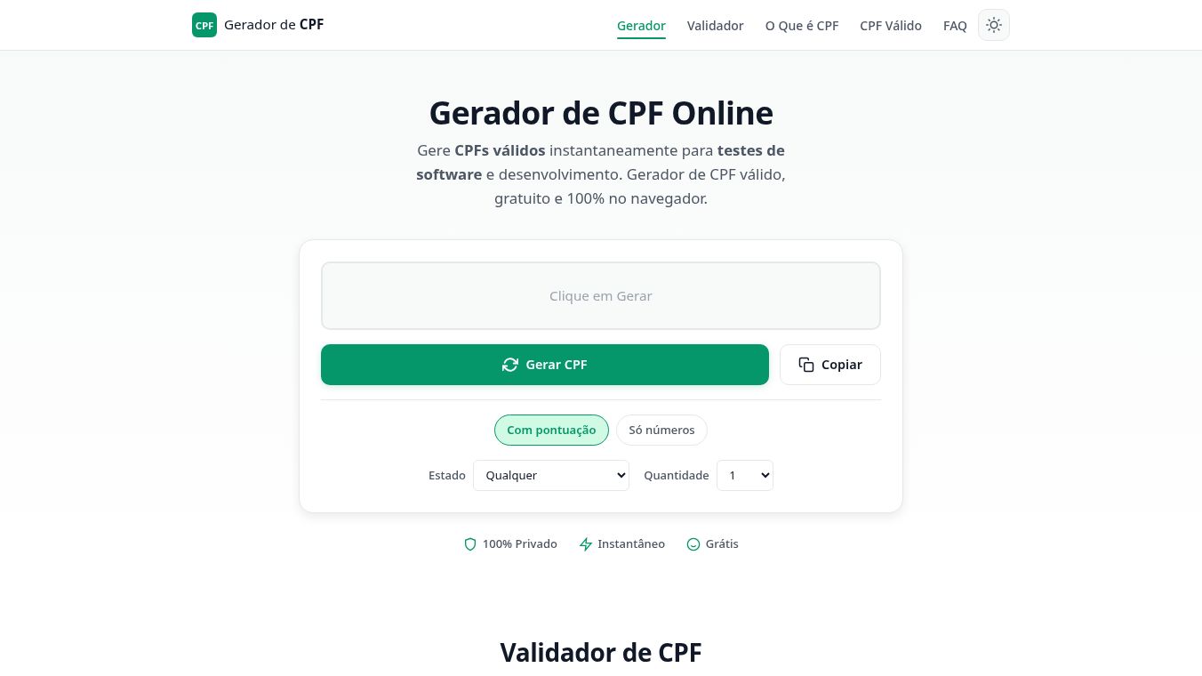 Gerador de CPF