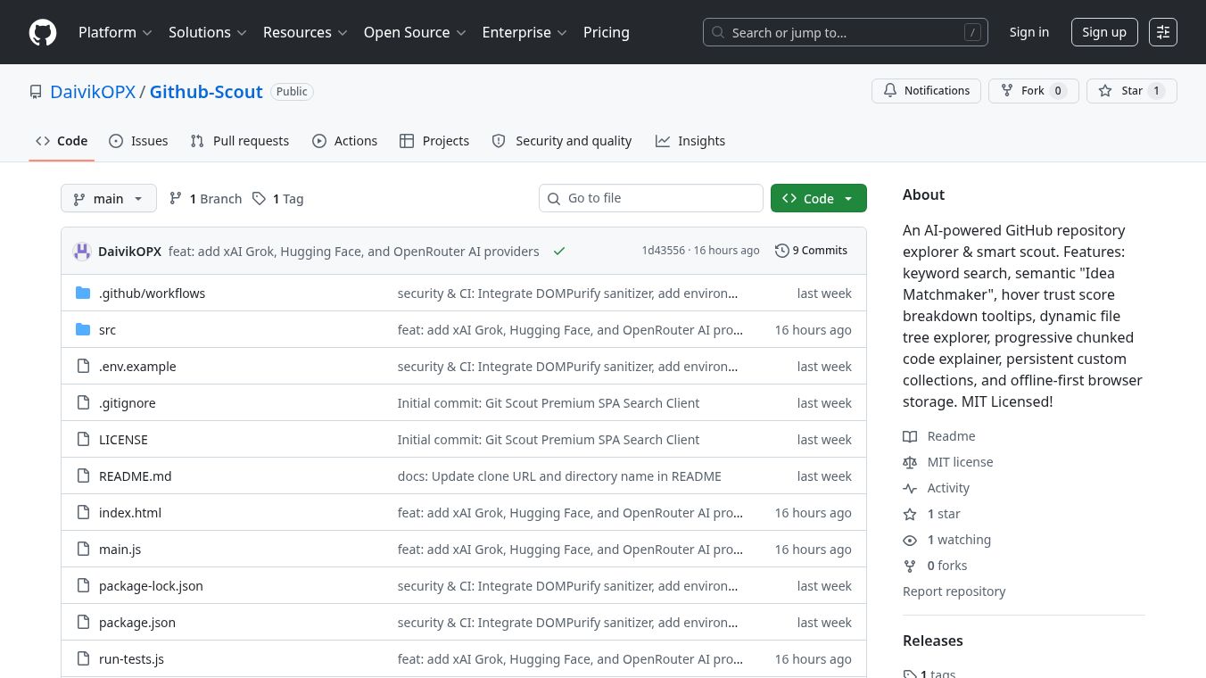 GitHub Scout