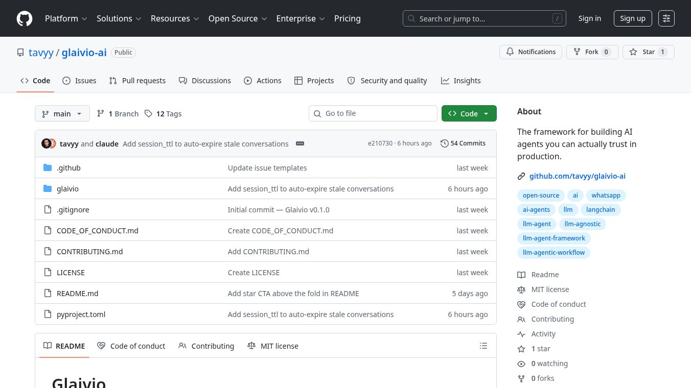 Glaivio: Reliable AI Agents in Minutes