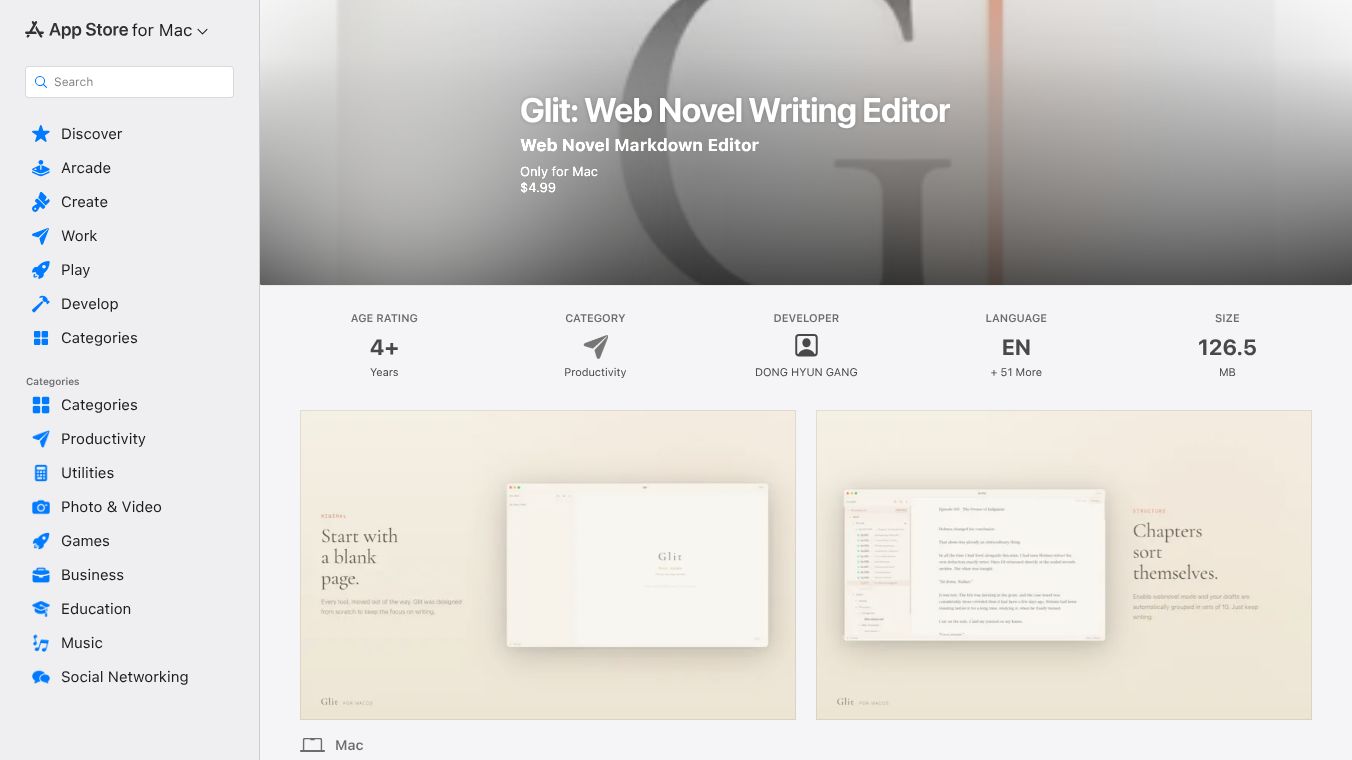 Glit – Web Novel Writing Editor