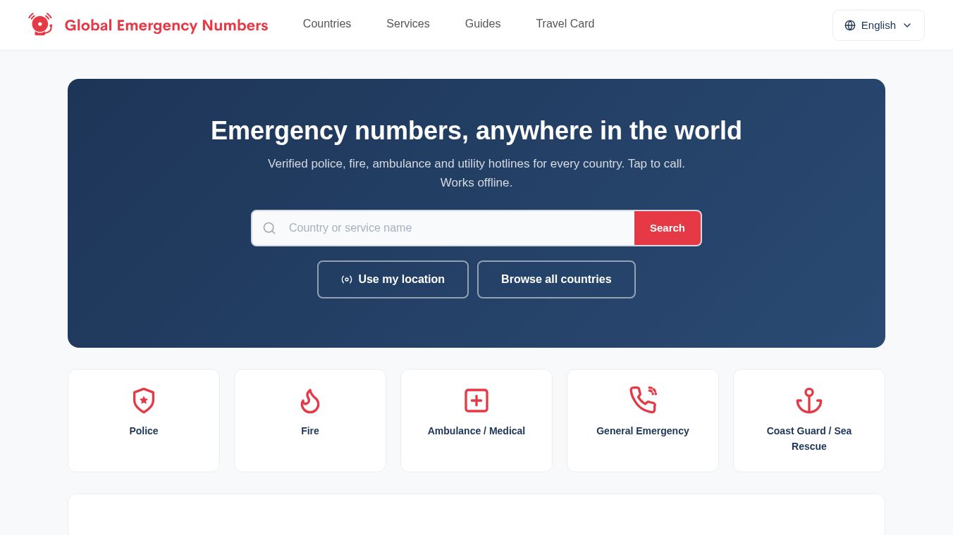 Global Emergency Numbers