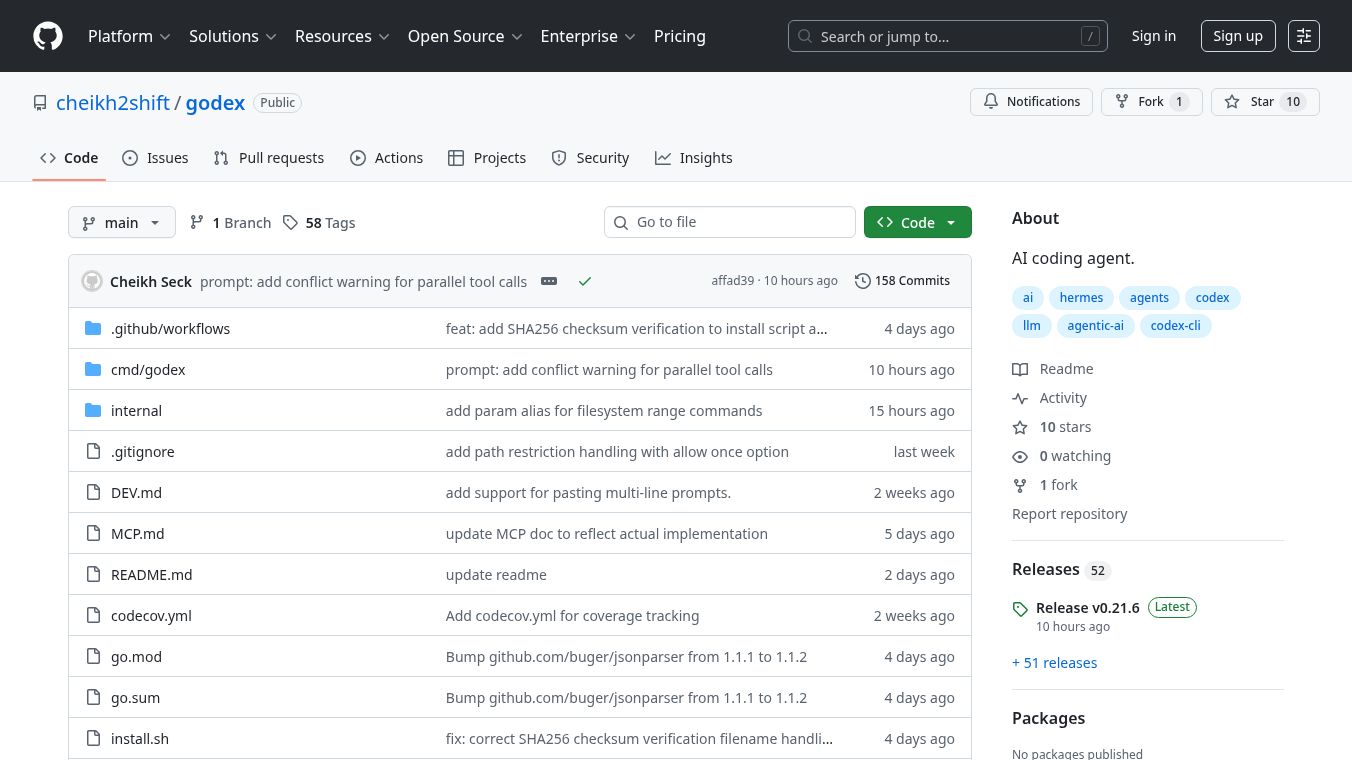 GoDex: AI coding agent