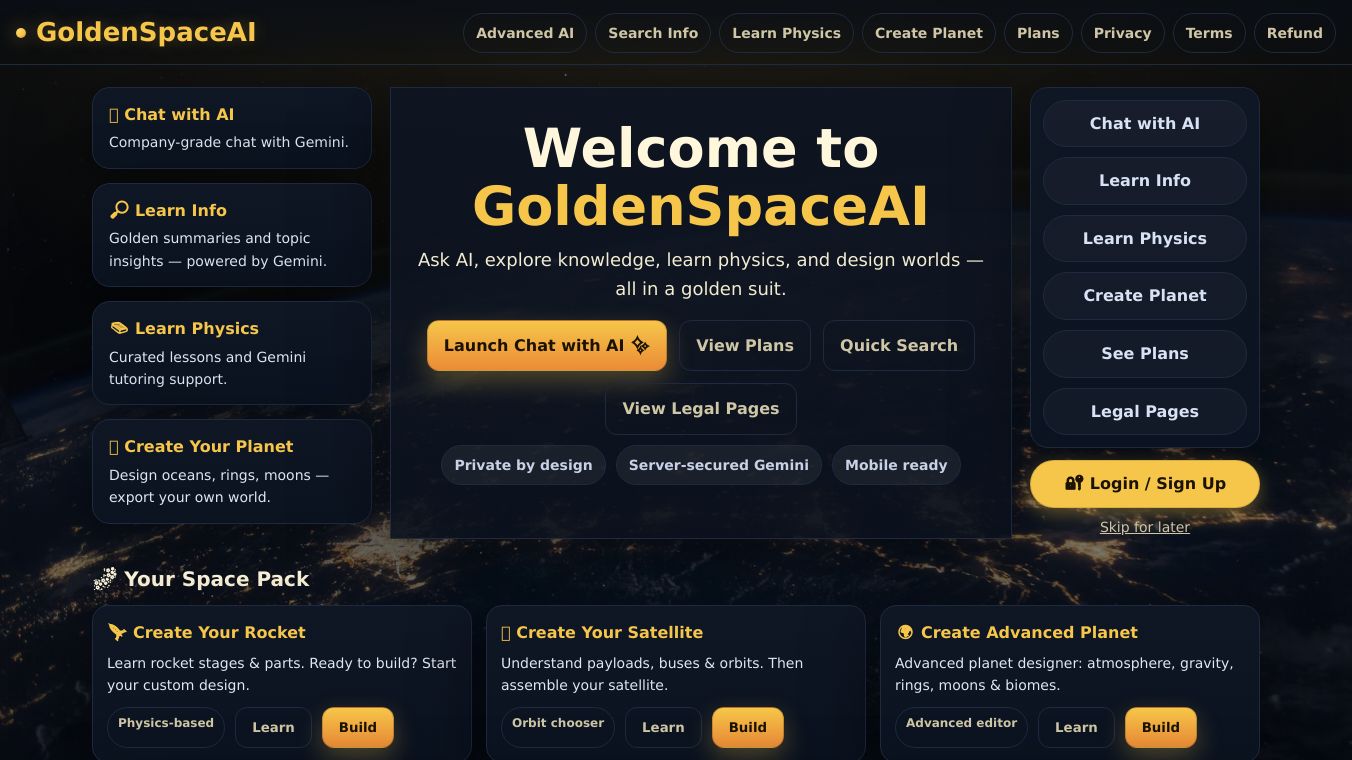 GoldenSpaceAI - Advanced AI for $5/month