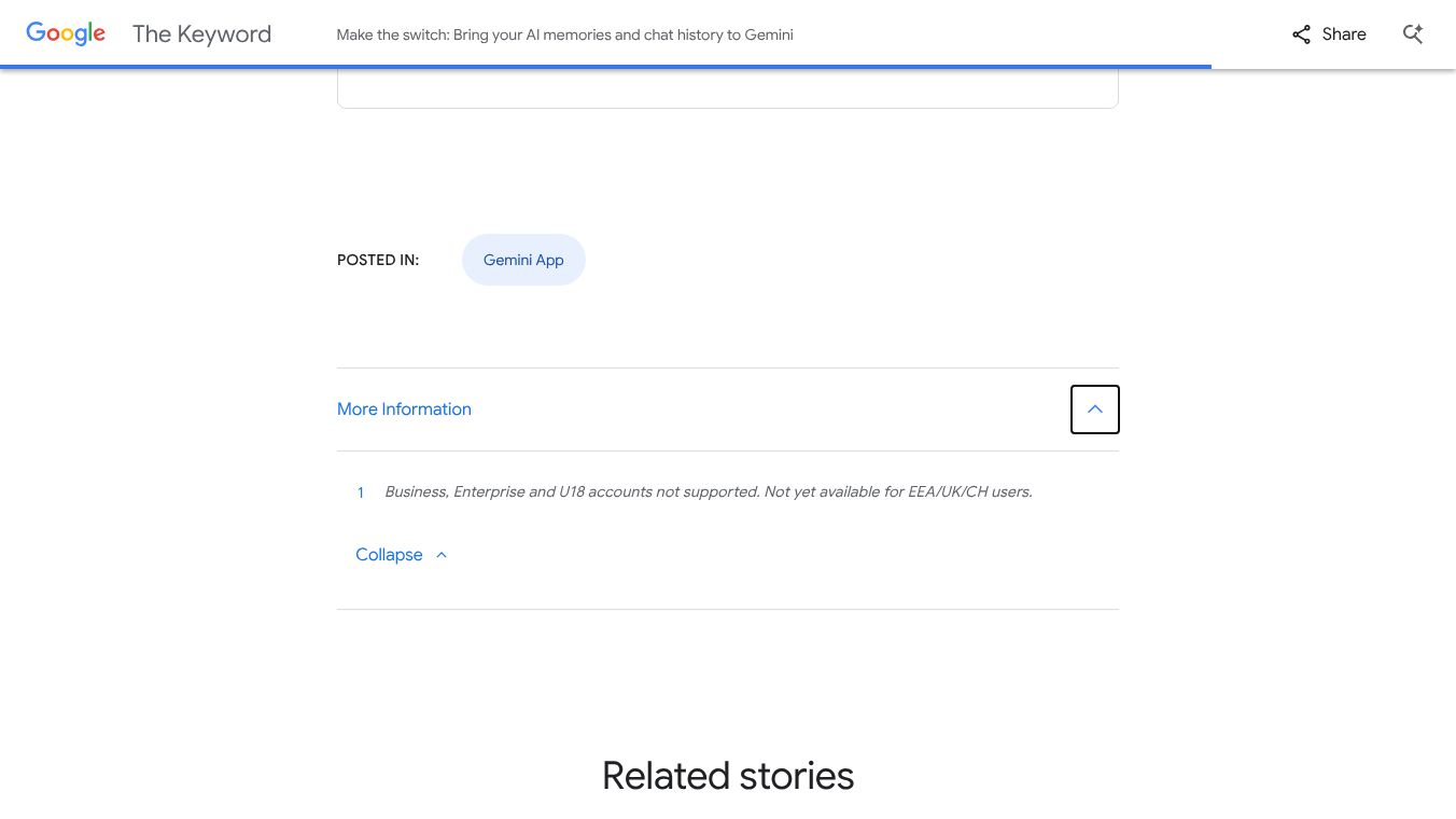 Google Gemini Memory Import