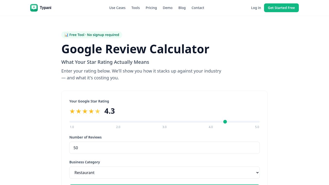 Google Review Calculator