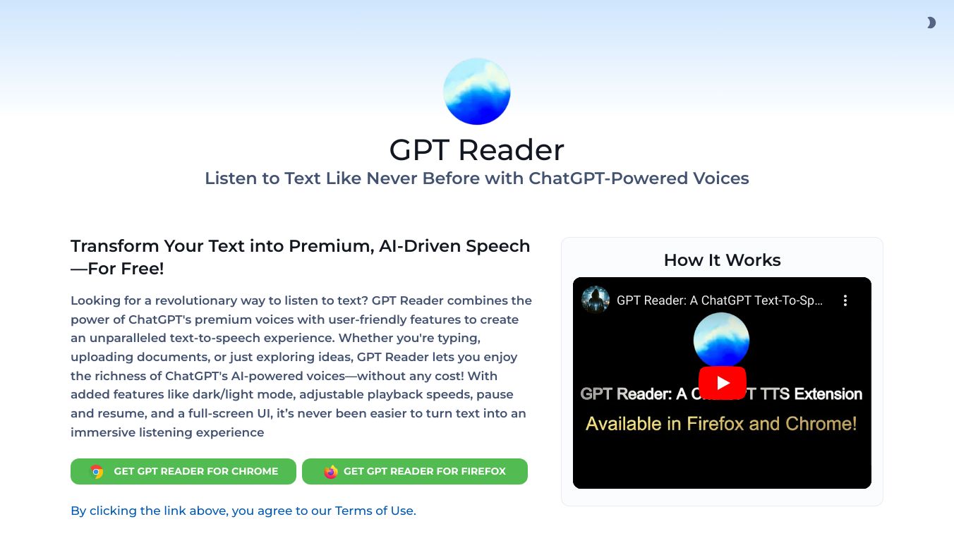 GPT Reader: A Free AI Text-to-Speech