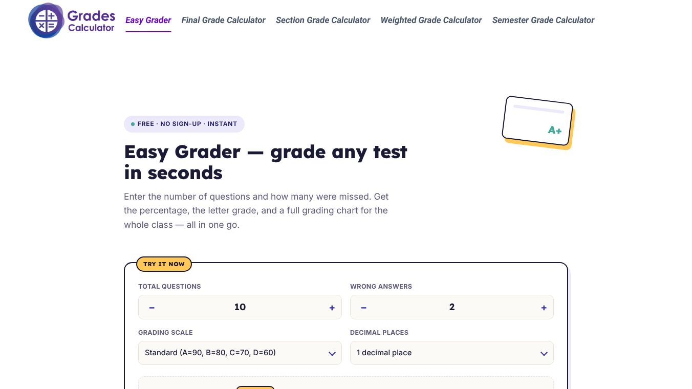 Grades Calculator