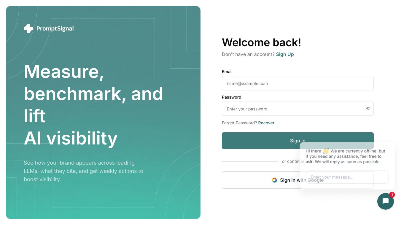 Grow your AI visibility by PromptSignal