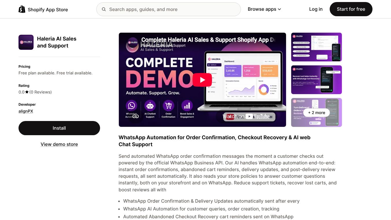 Haleria AI Sales & Support