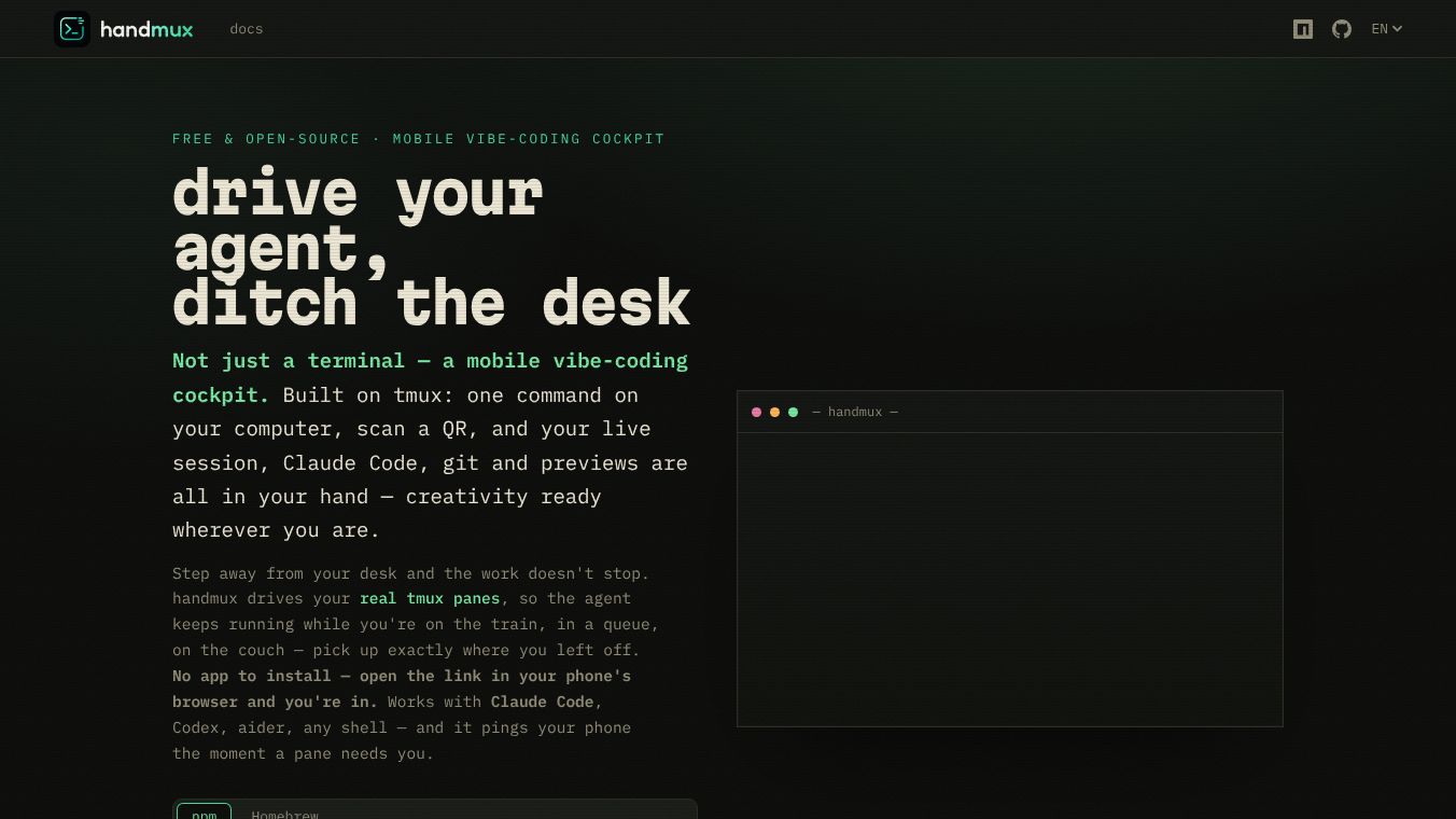 handmux—Your coding agent, on your phone