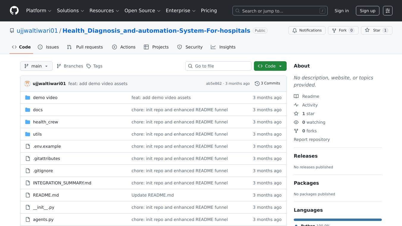 Health Diagnosis and automation System