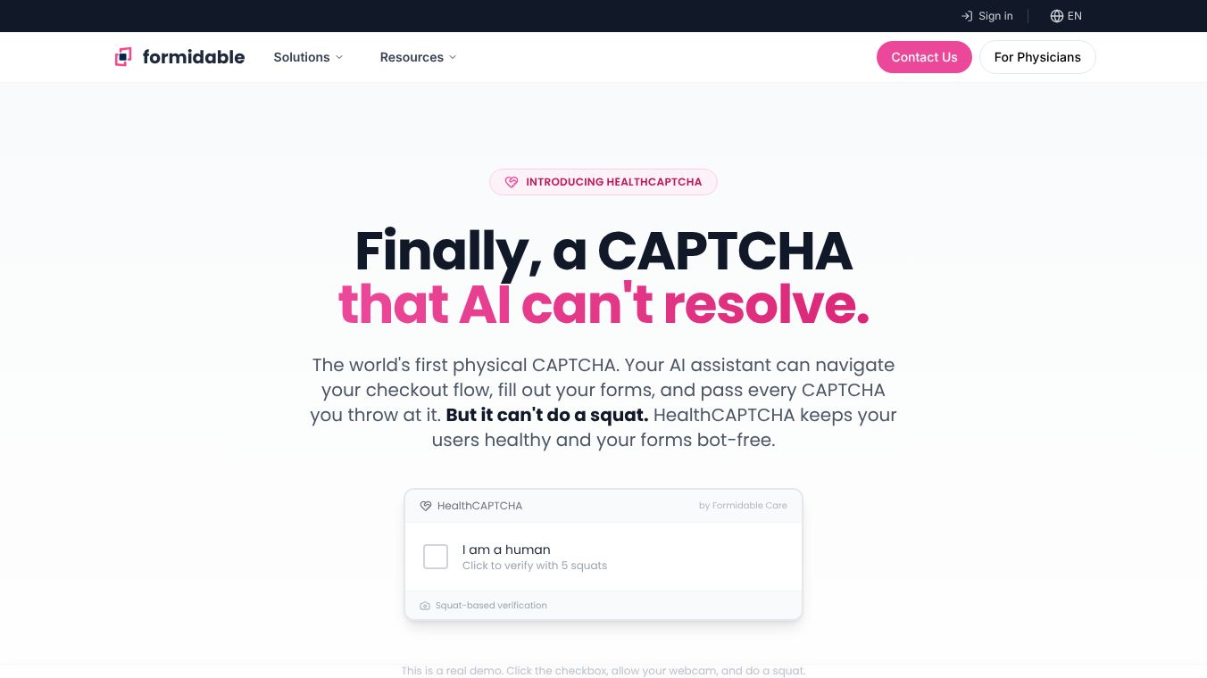 HealthCAPTCHA by Formidable Care