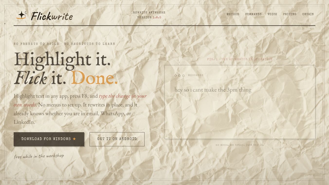 Highlight it. Flick it. Done.