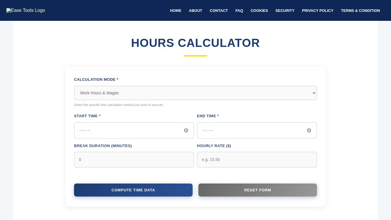 Hours Calculator