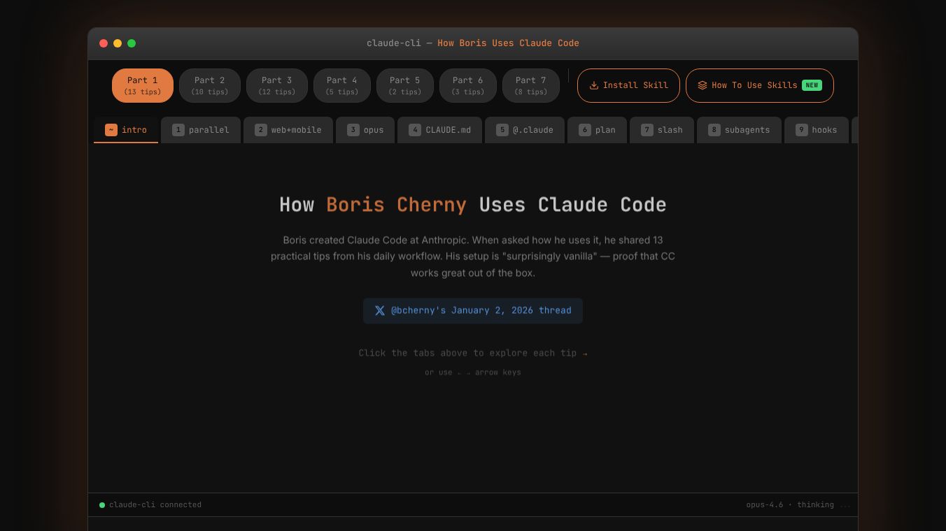 How Boris Uses Claude Code