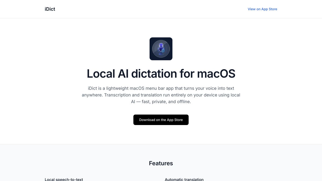 idict – offline AI dictation for Mac