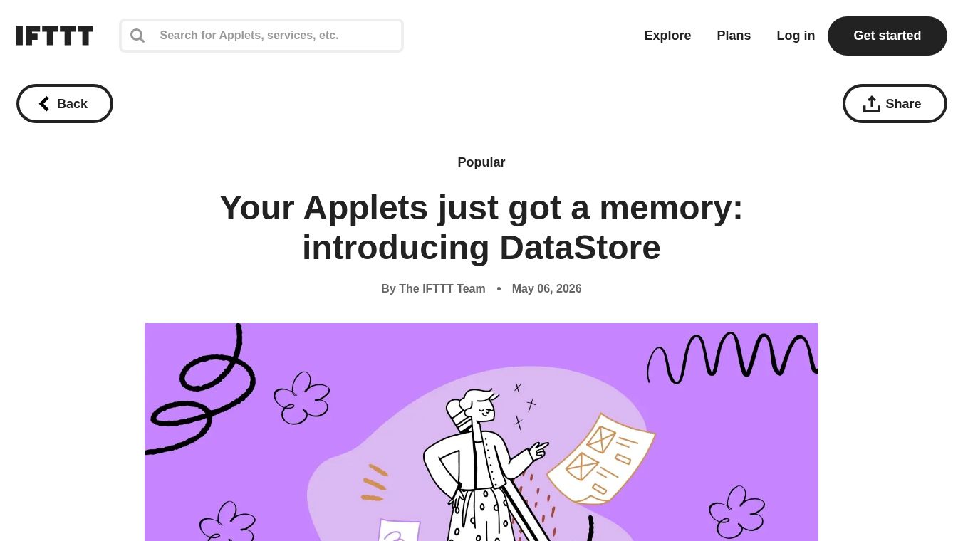 IFTTT DataStore
