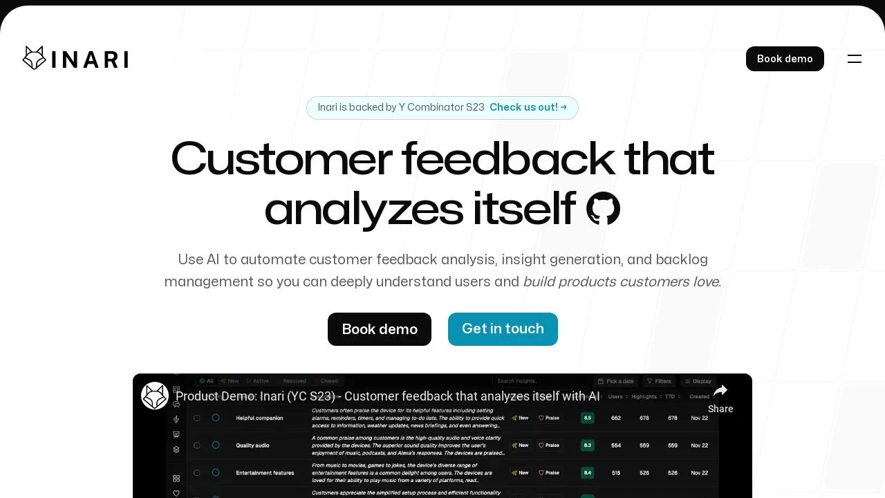 Inari Customer Feedback Analytics