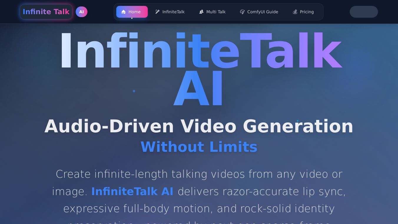 InfiniteTalk AI - Audio-Driven Video