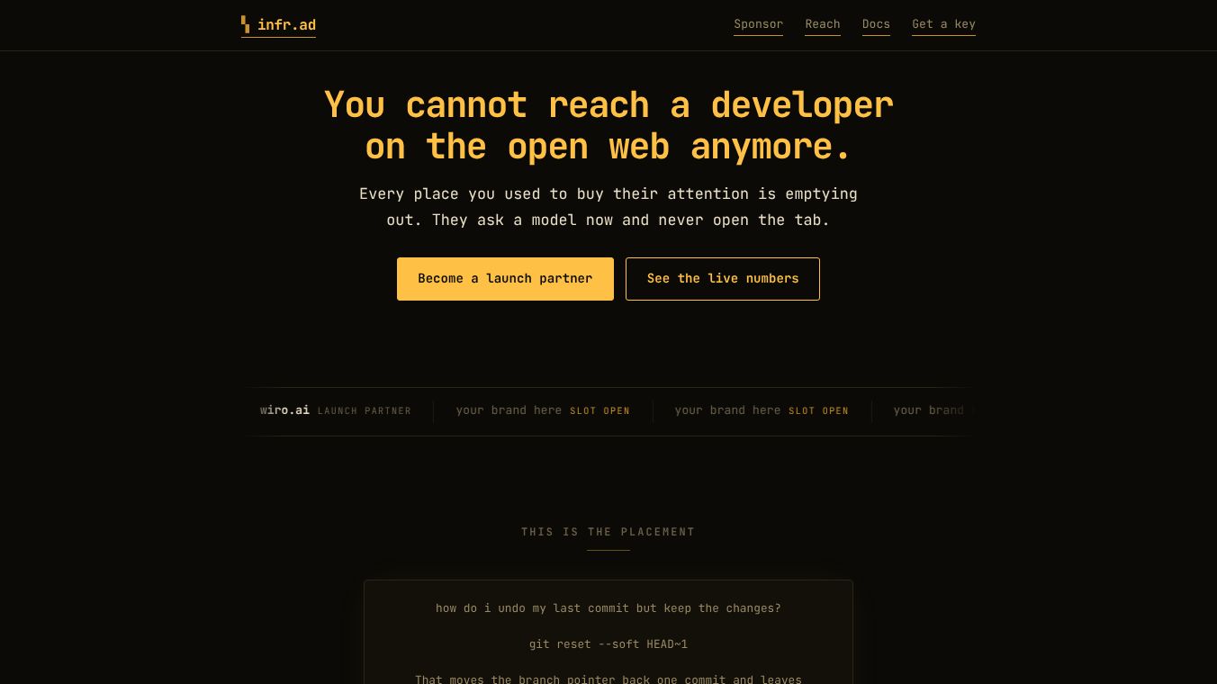 infr.ad · ads pay, you code free