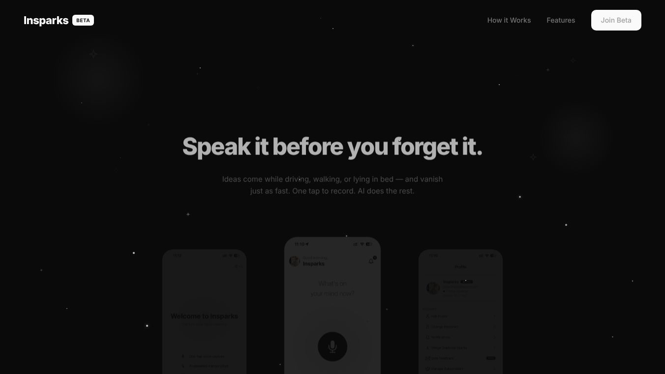 Insparks — Capture Ideas in a Flash