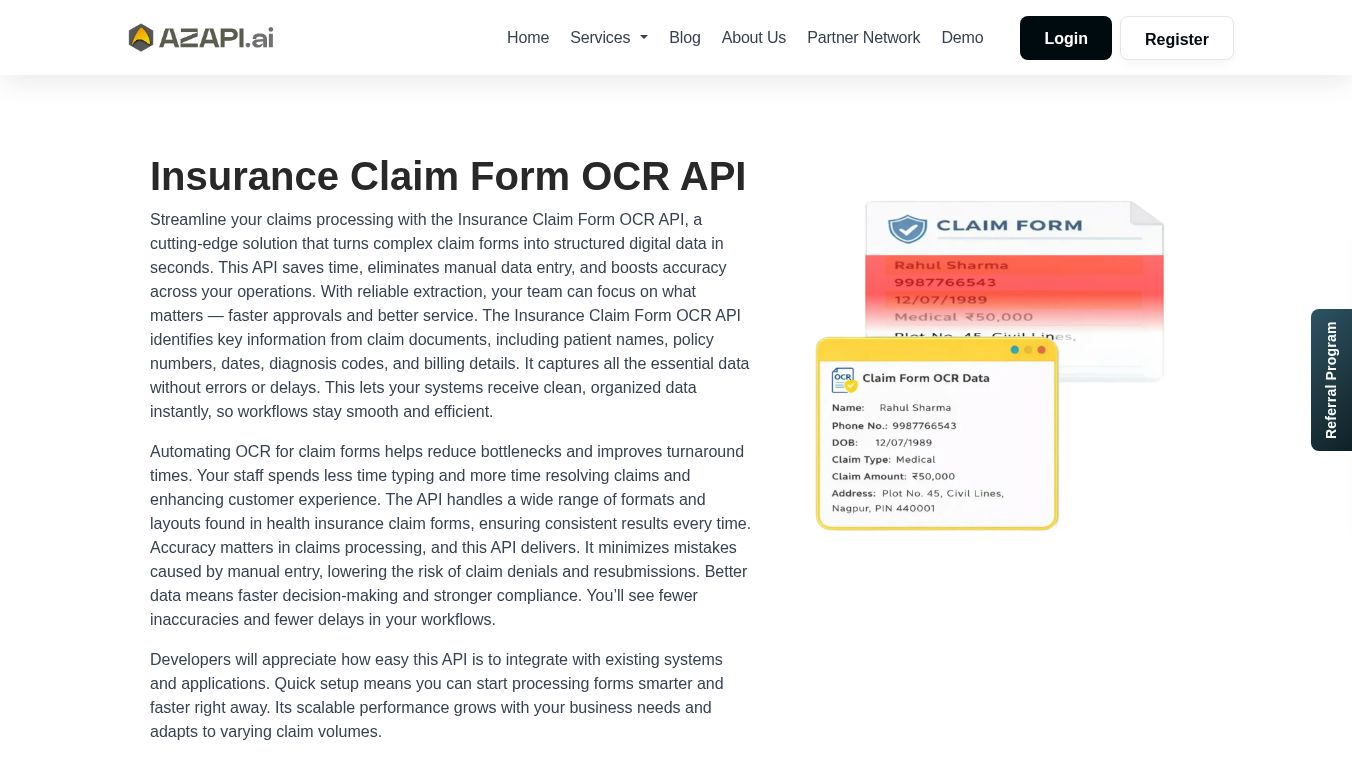 Insurance Claim Form OCR API